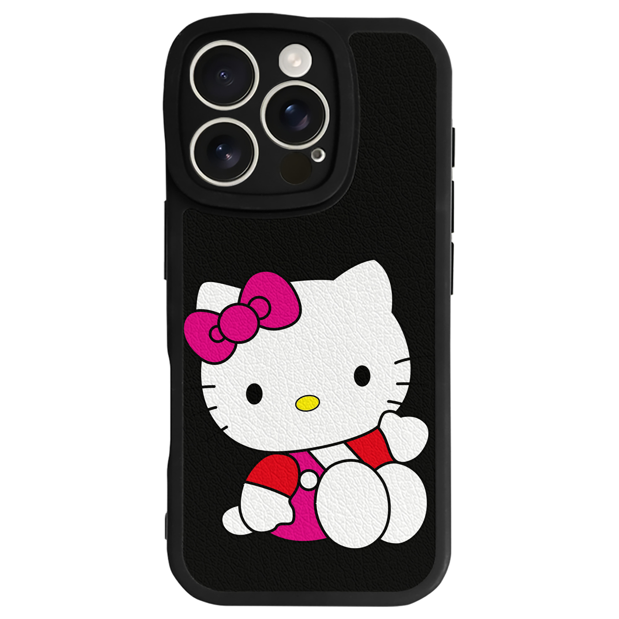 （画像用） Hello Kitty ハローキティ 【iPhone 16シリーズ対応】シリコンスマホケース（レザー調） 材質：シリコン
